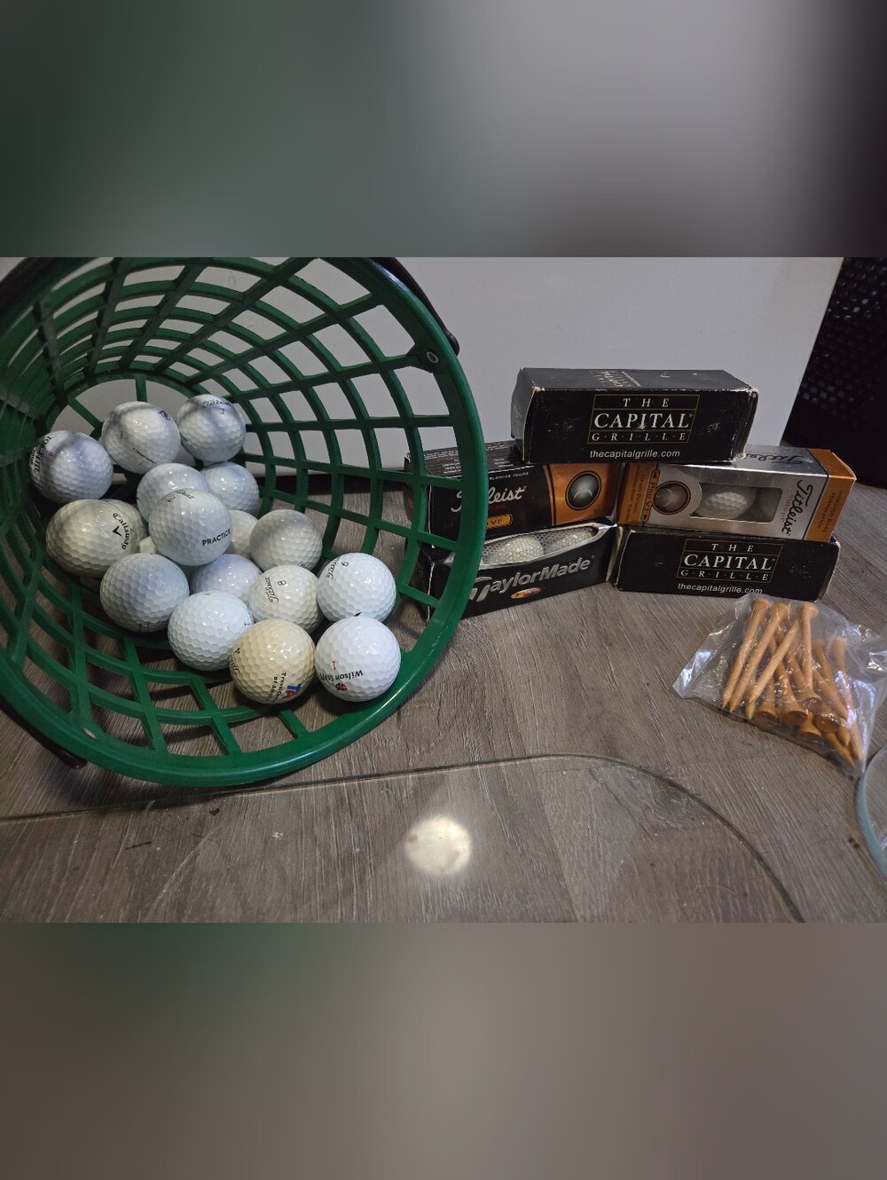 35 Used Golf Balls Various Conditions Plus Tees and Basket